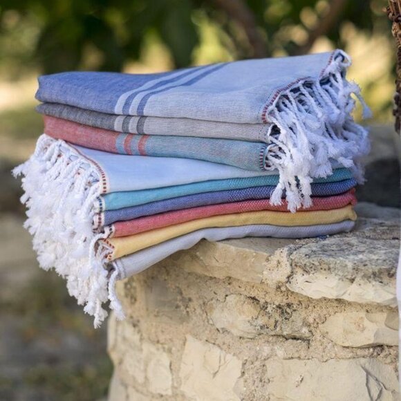 100% Cotton Turkish pestemal towel in black - Picture 3 of 4